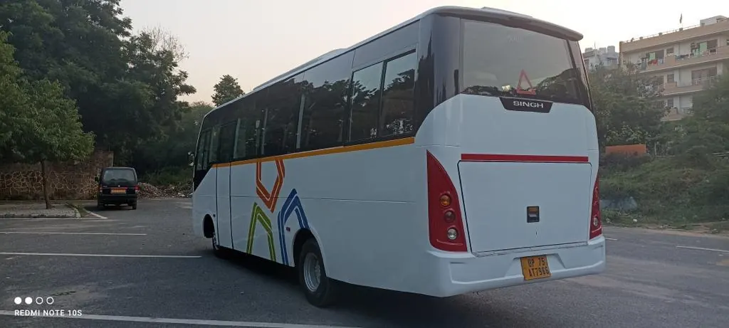 Tourist bus rear view